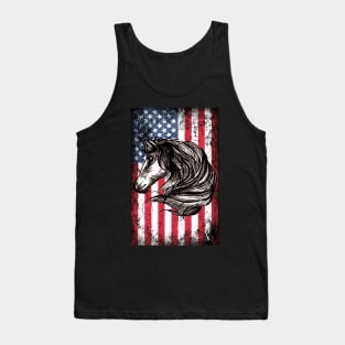 Patriotic Horse American Flag Tank Top